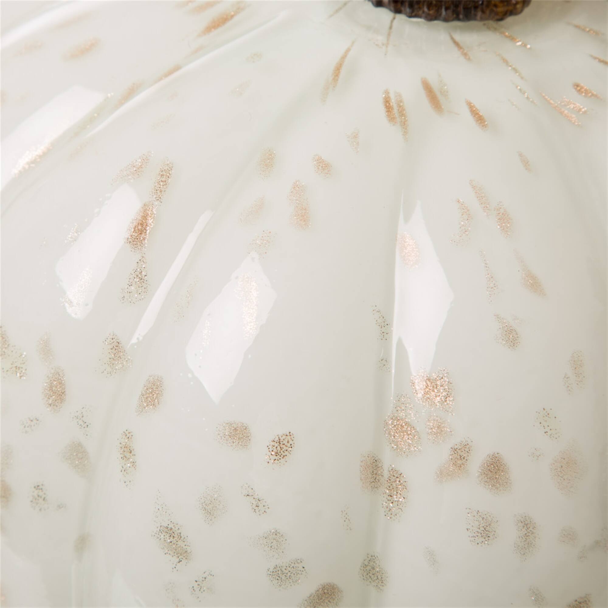 Glitzhome® Glass Pumpkin, Golden & White